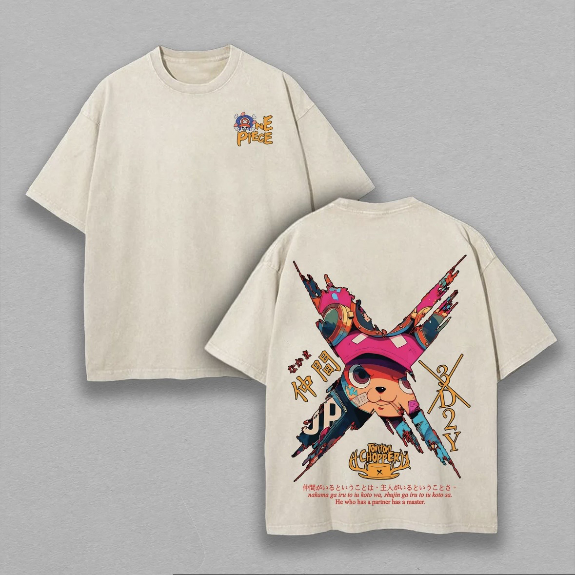 One Piece Printed Unisex Washed T-Shirt Image - 2