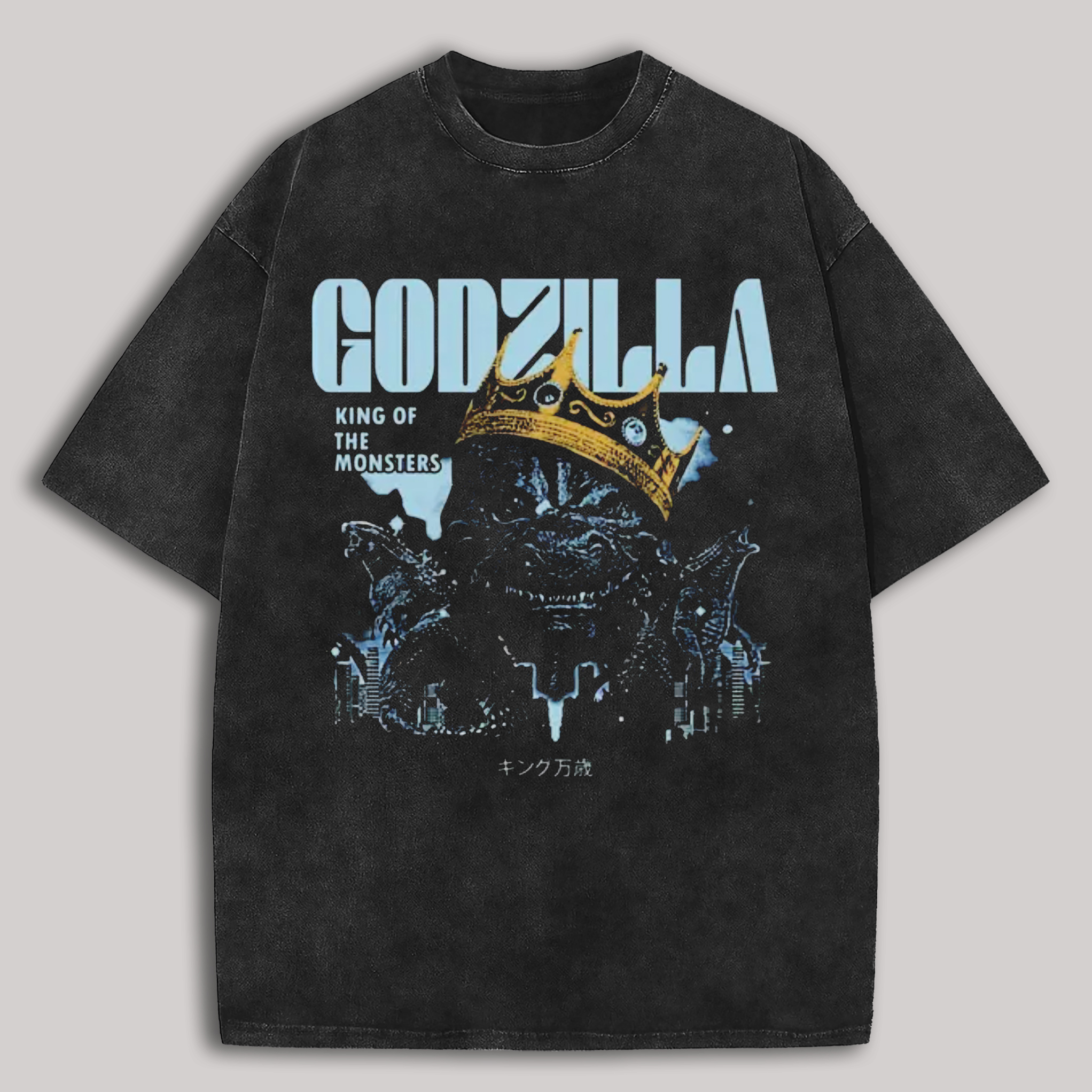 Godzilla: King Of The Monsters Printed Unisex Washed T-Shirt