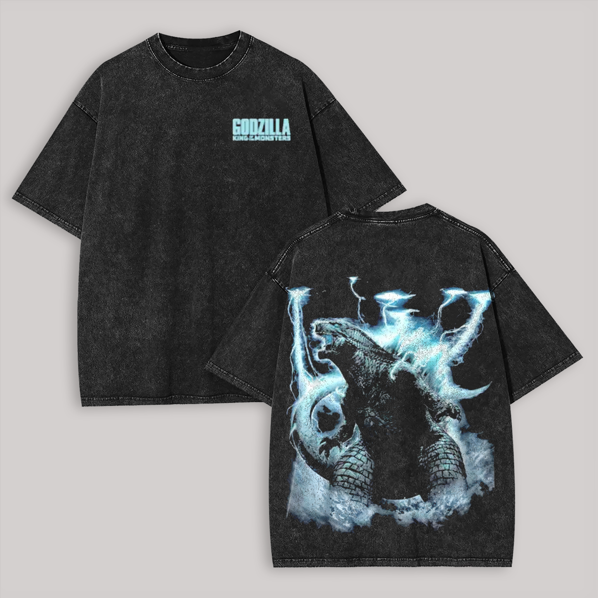 Godzilla: King Of The Monsters Printed Unisex Washed T-Shirt