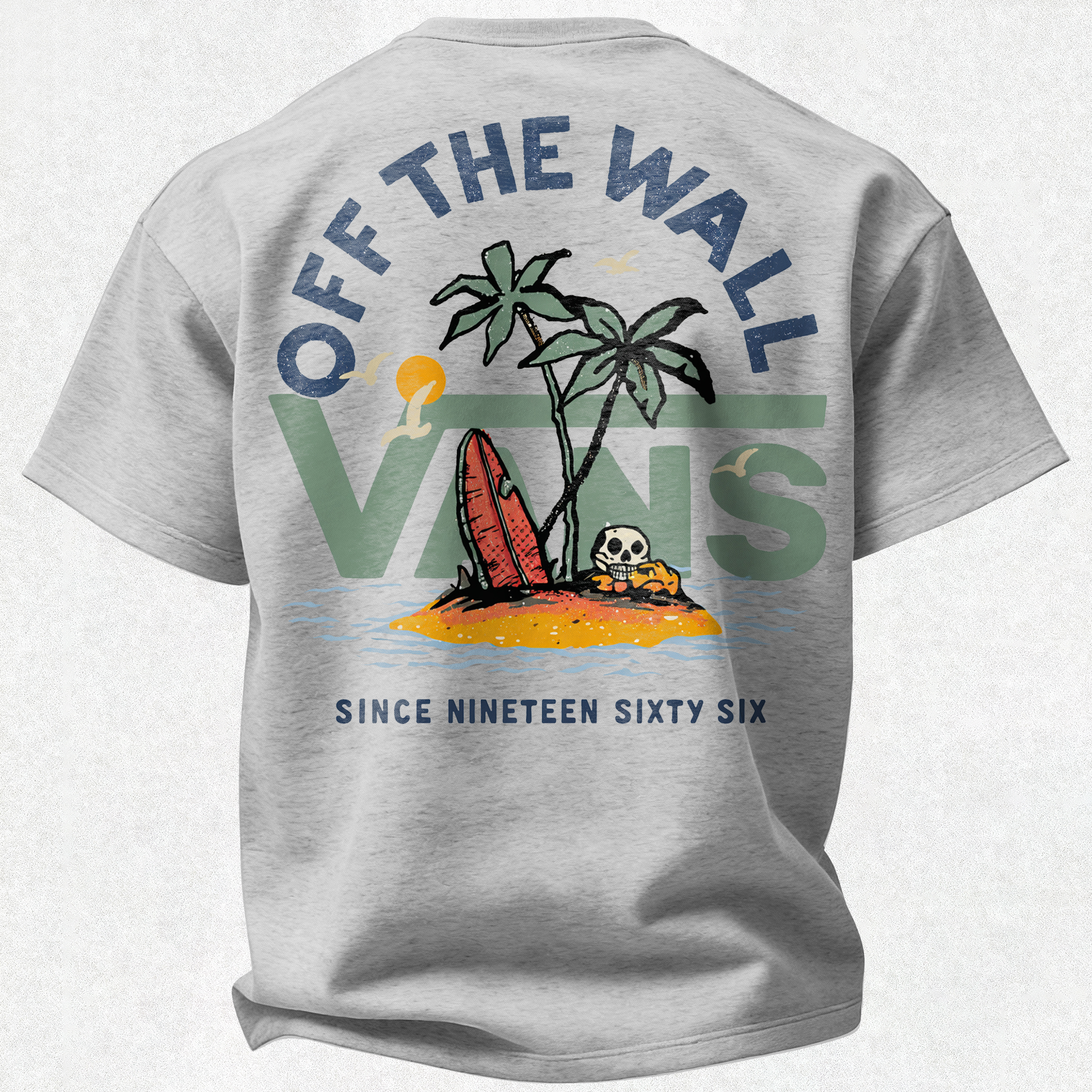 Vans Off The Wall Printed Oversized Unisex T-shirt Image - 6
