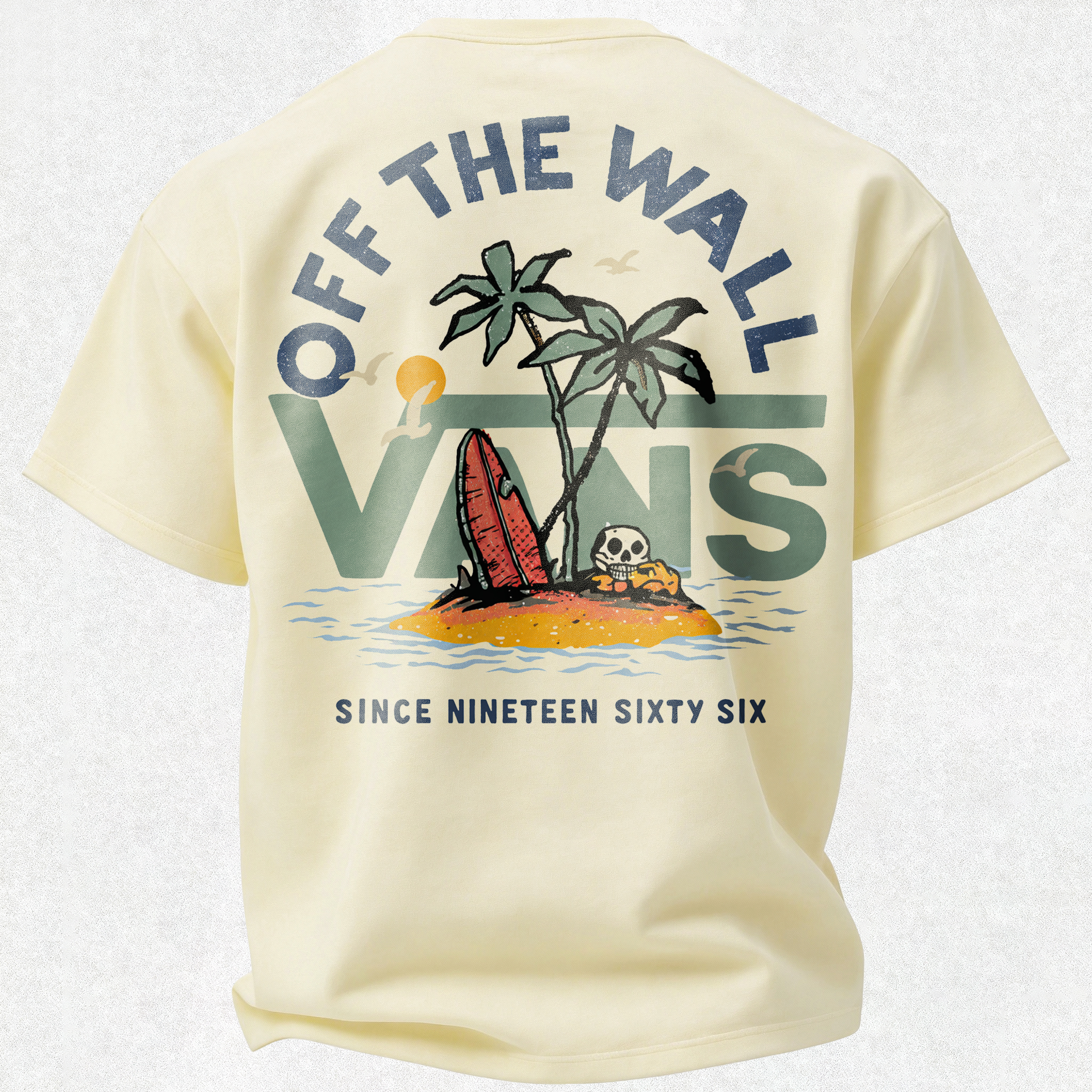 Vans Off The Wall Printed Oversized Unisex T-shirt Image - 9