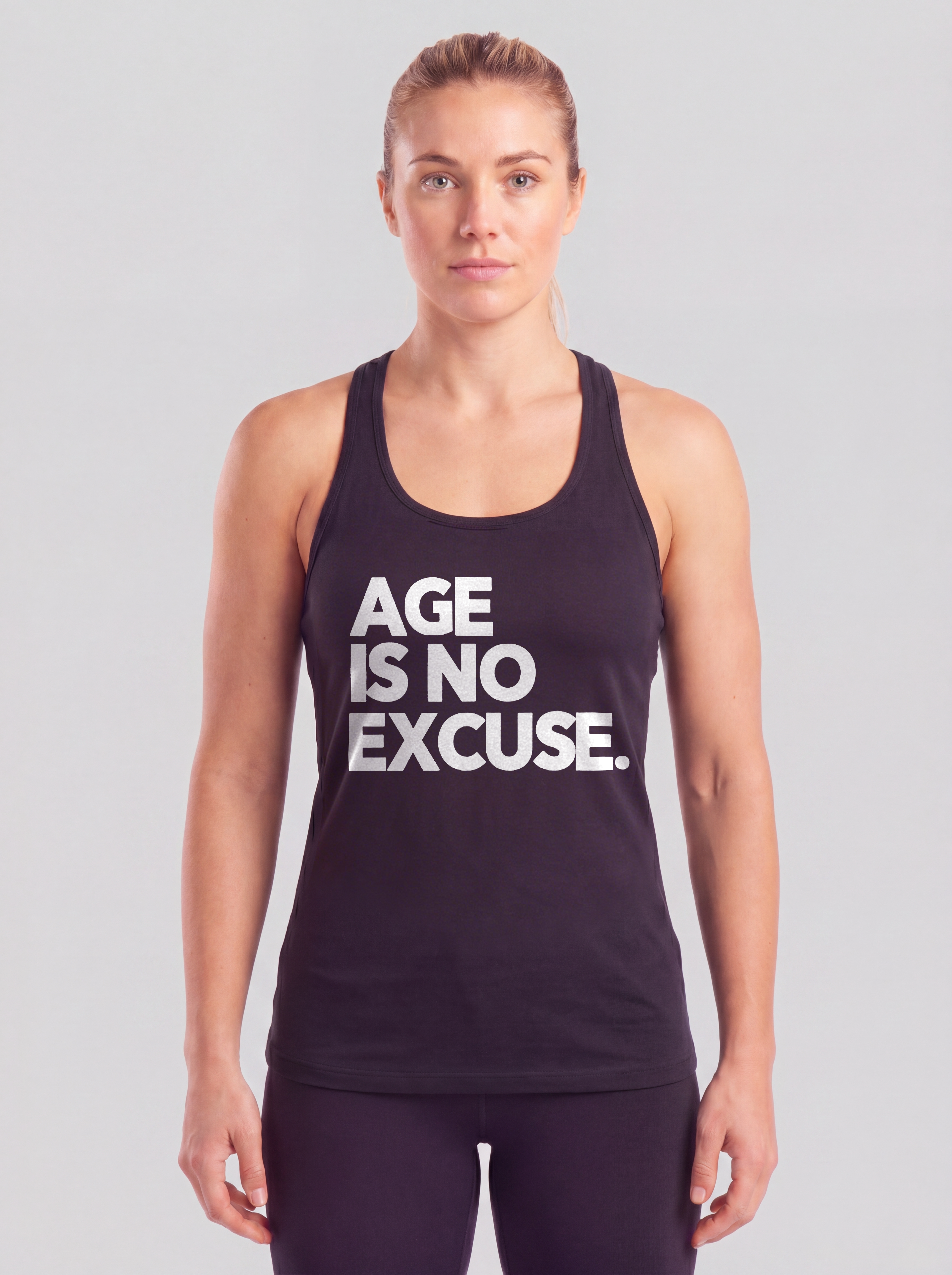 Age Is No Excuse Printed Racerback Tank Tops