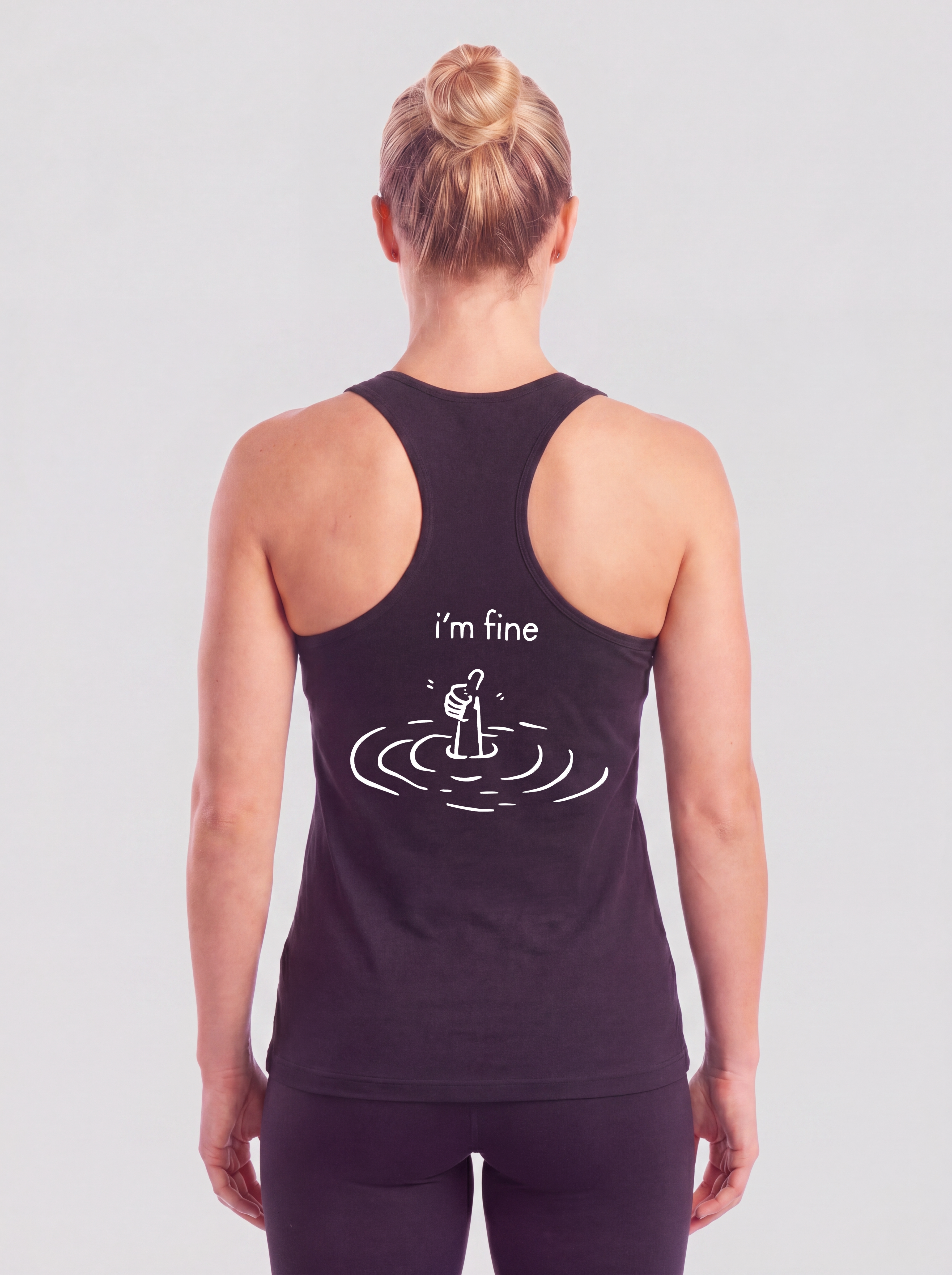 I'm Fine Printed Racerback Tank Tops Image - 4