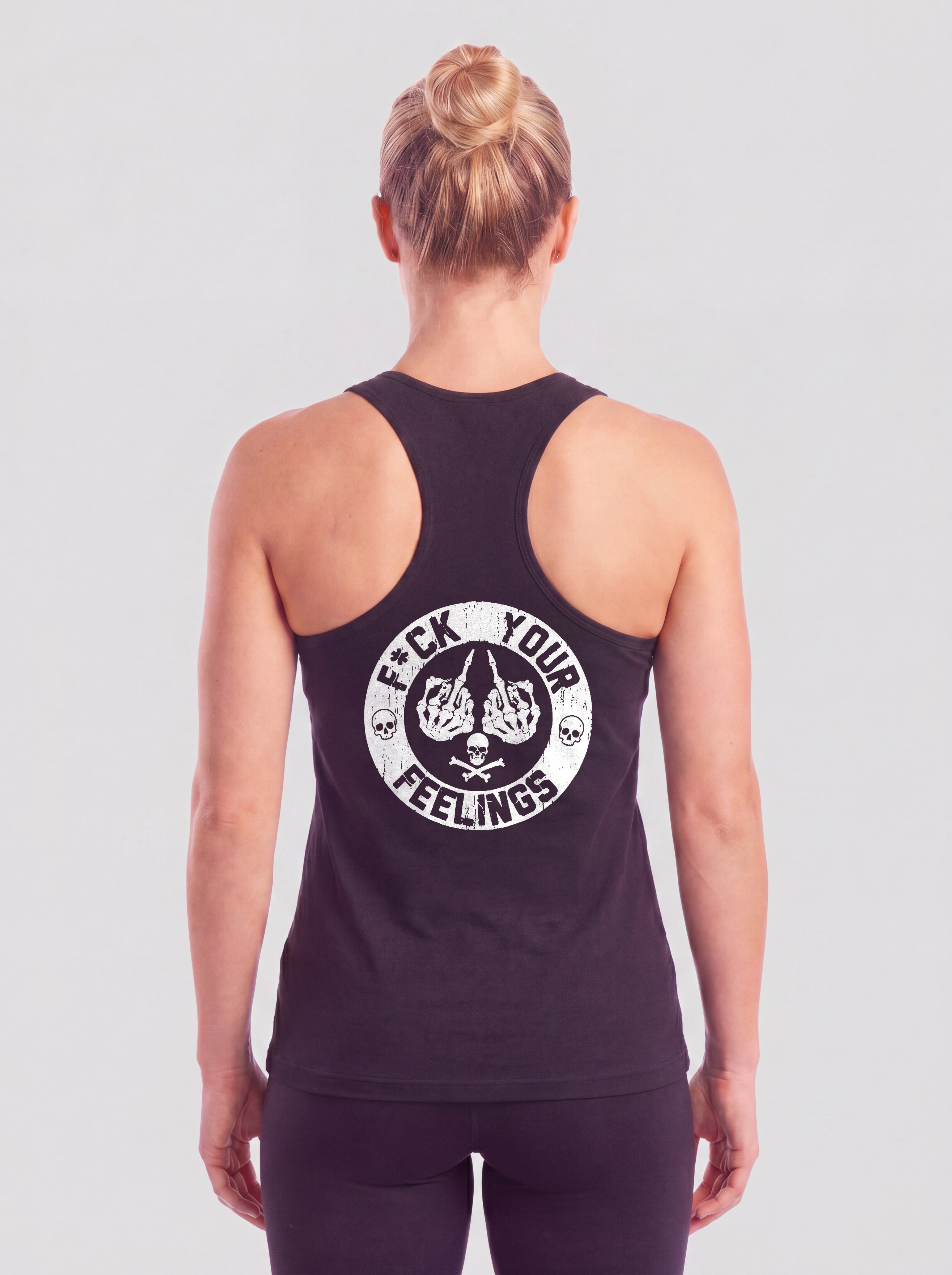 F*ck Your Feelings Printed Racerback Tank Tops Image - 4