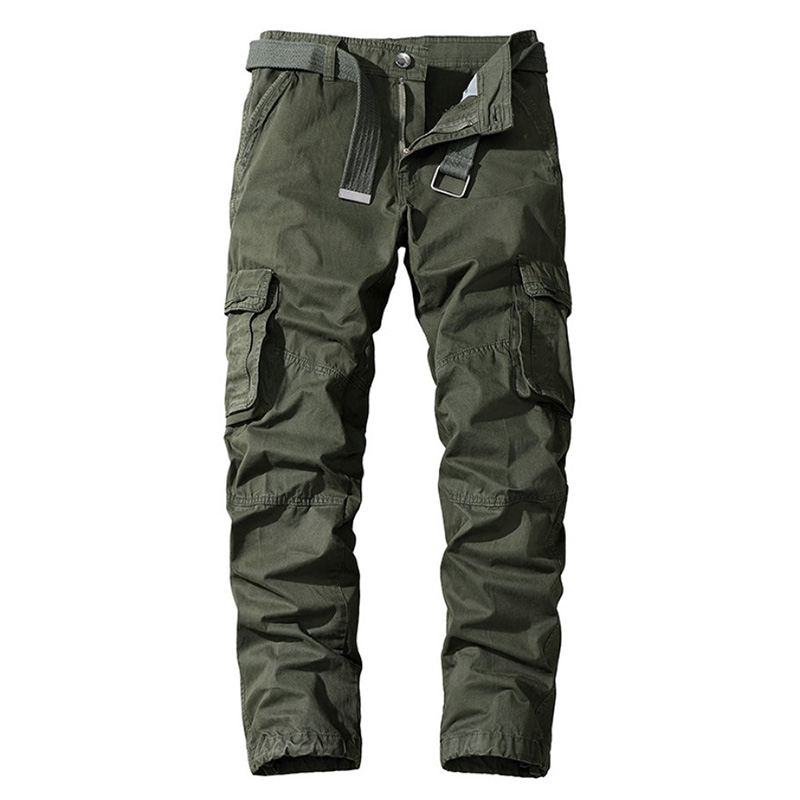 Men's loose multi-pocket tooling pants-Forestso